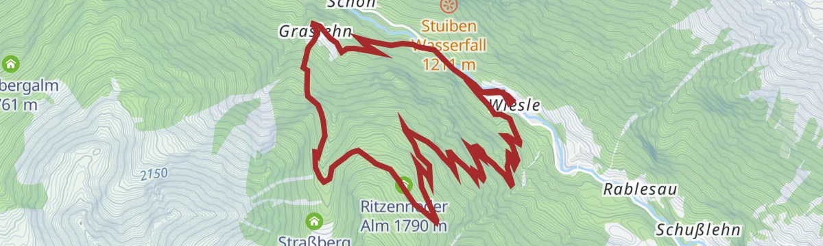 Route map: Wanderung zur Ritzenrieder Alm